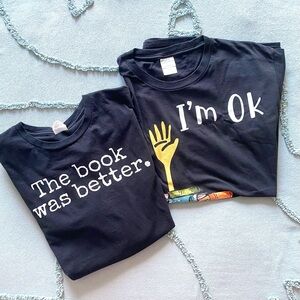 Book Lover Bookworm Graphic T-Shirts Set of 2